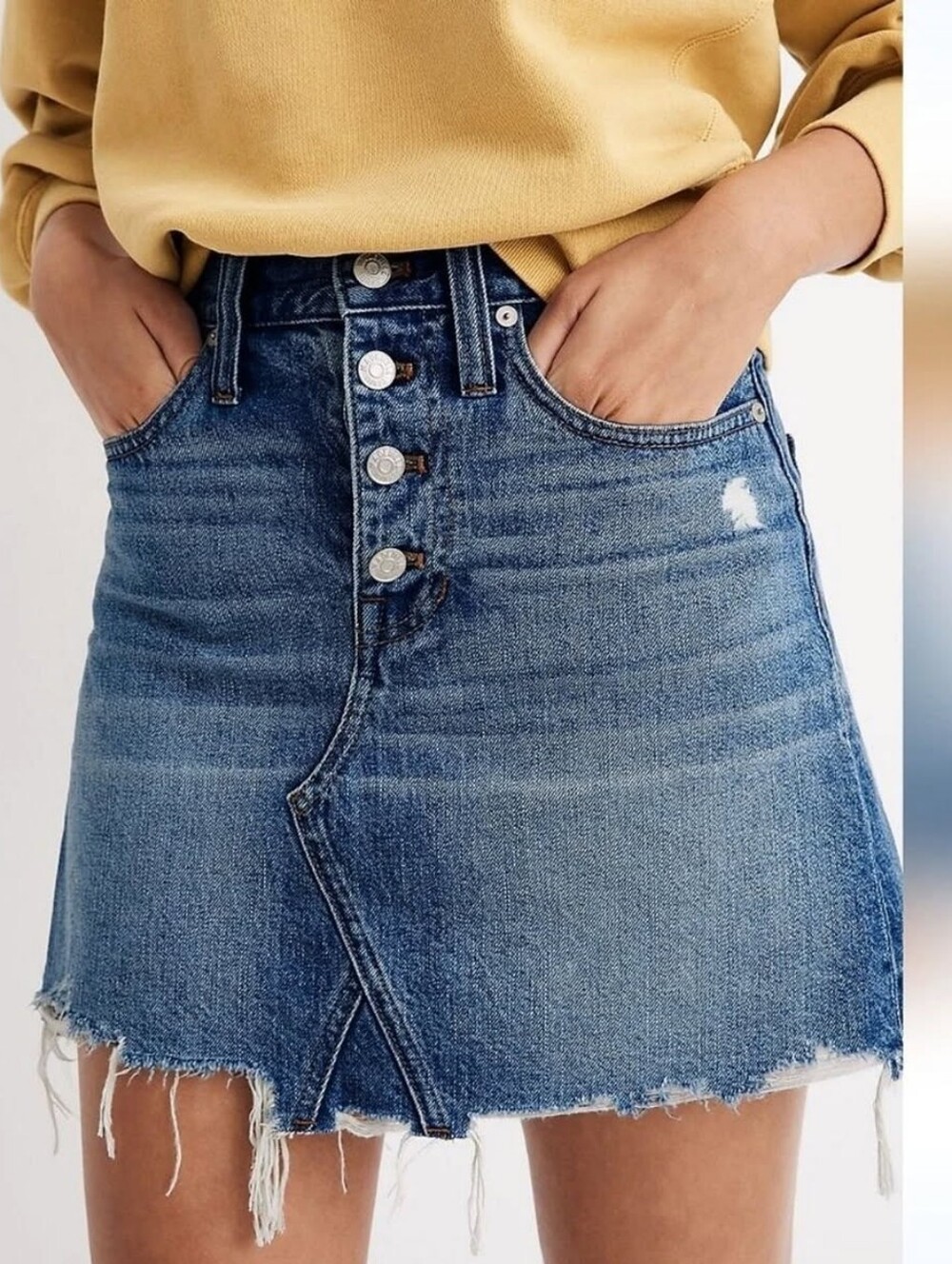 Madewell Rigid Denim A Line Mini  Skirt